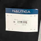 Nautica Men's 44 Long Overcoat Double-Breasted Wool Blend Lined Solid Black