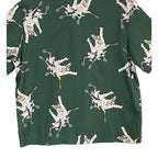 Lacoste Camp Shirt Men's Medium Relaxed Fit Short Sleeve Rene Lacoste Print NEW