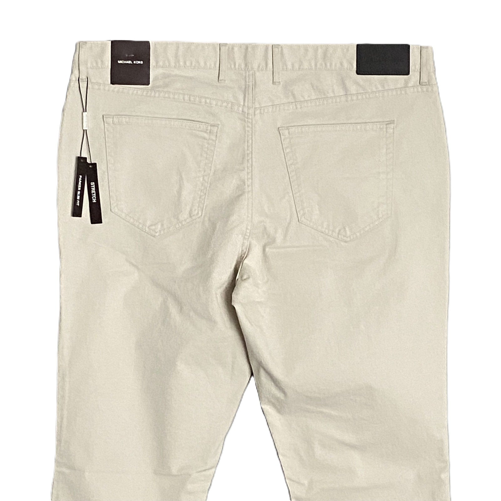 Michael Kors Men's 38x32 Parker Slim Fit Stretch Denim Pants Beige