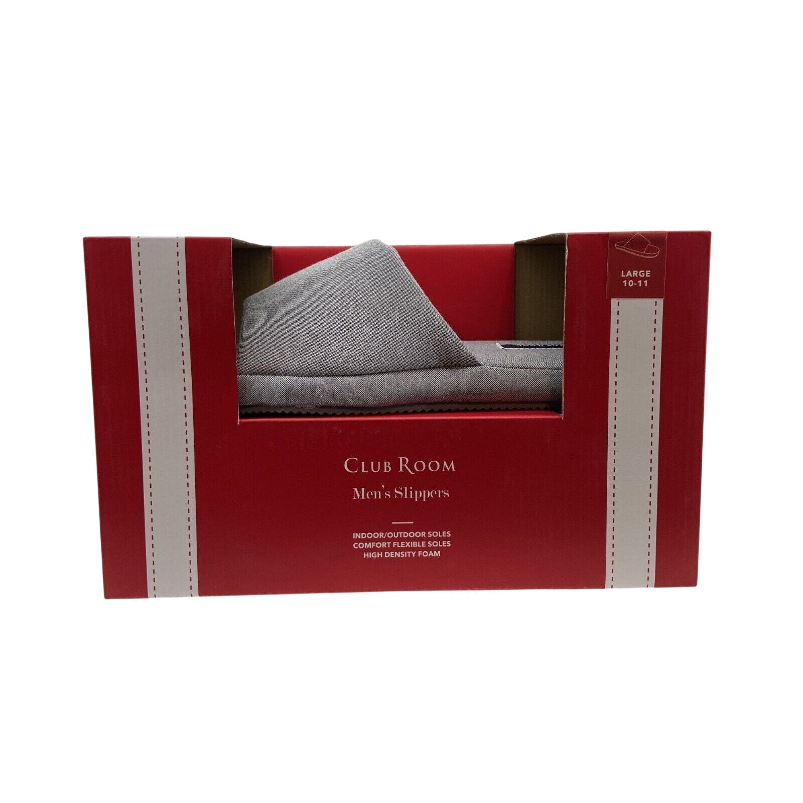 Club Room Men's Slippers Cushioned Bed Slides Comfort Soles Chambray L 10-11