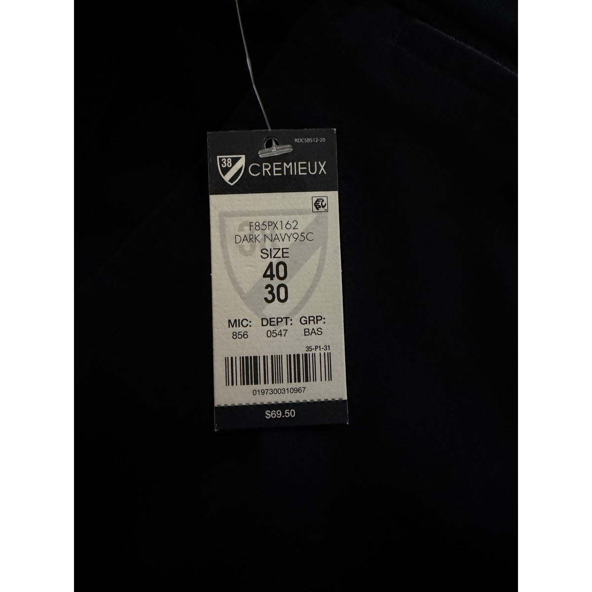 Daniel Cremieux Slim Fit Chino Men's 40"x30" Stretch Tapered Leg Navy