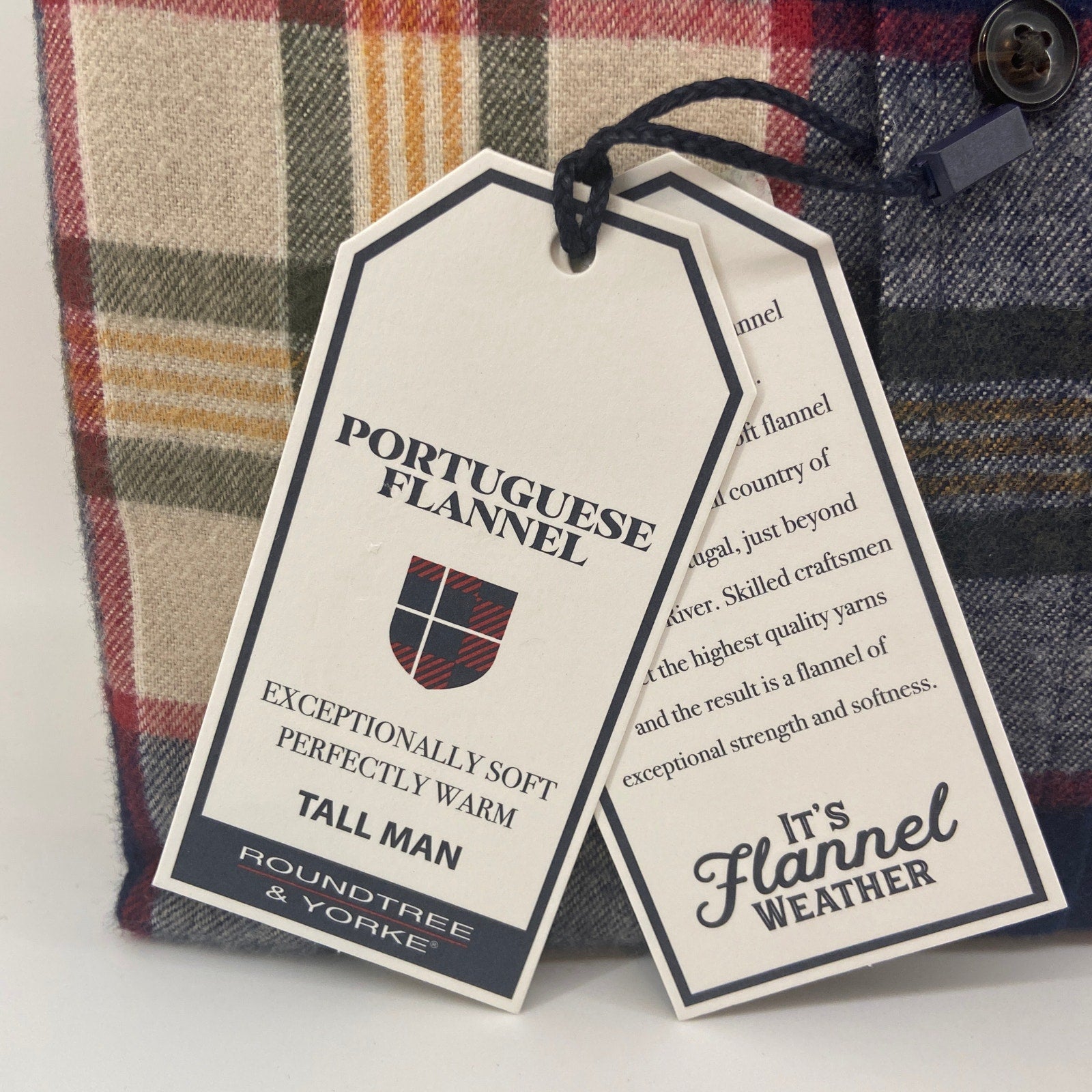 Roundtree & Yorke Big & Tall Men's 4XT Portuguese Flannel Button-Down Shirt