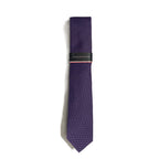 Tommy Hilfiger Men's Tie Juniper Textured Necktie Purple 3" Silk Blend