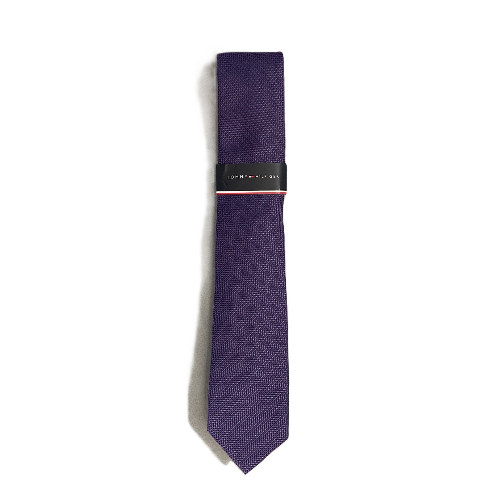 Tommy Hilfiger Men's Tie Juniper Textured Necktie Purple 3" Silk Blend