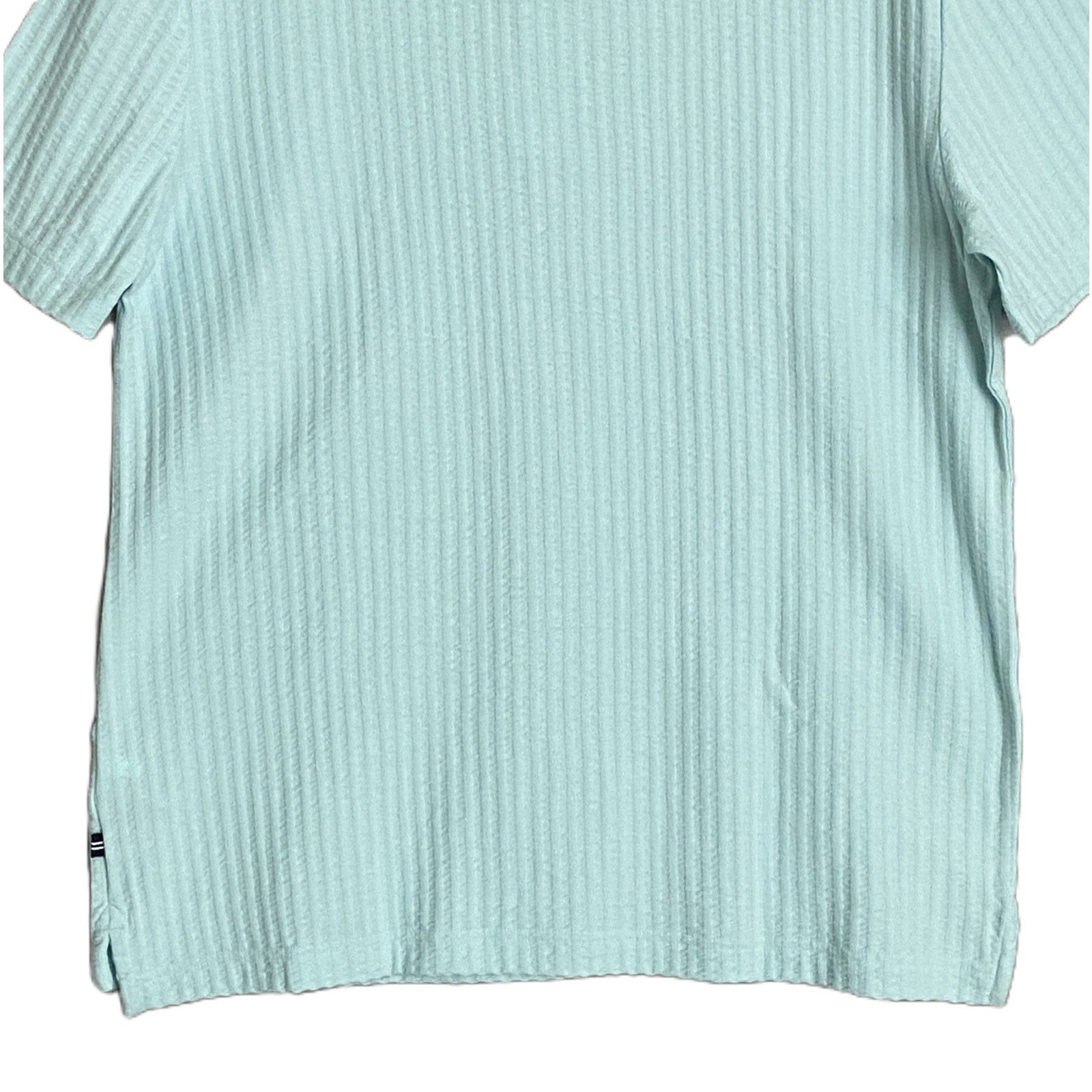 Nautica Men's Small Striped Short Sleeve Polo Shirt Seawater Blue