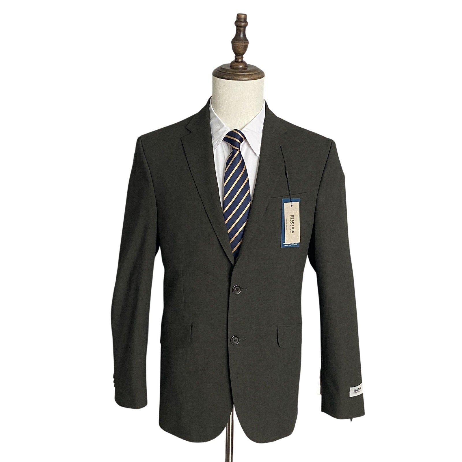 Kenneth Cole Suit Jacket Men's 38 Regular Reaction Flex Fabric Dark Grey NEW