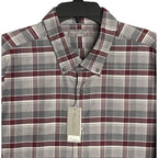 Daniel Cremieux Shirt Men's XXL Supima Cotton Cashmere Blend Gray/Wine Check