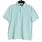 Nautica Men's Small Striped Short Sleeve Polo Shirt Seawater Blue