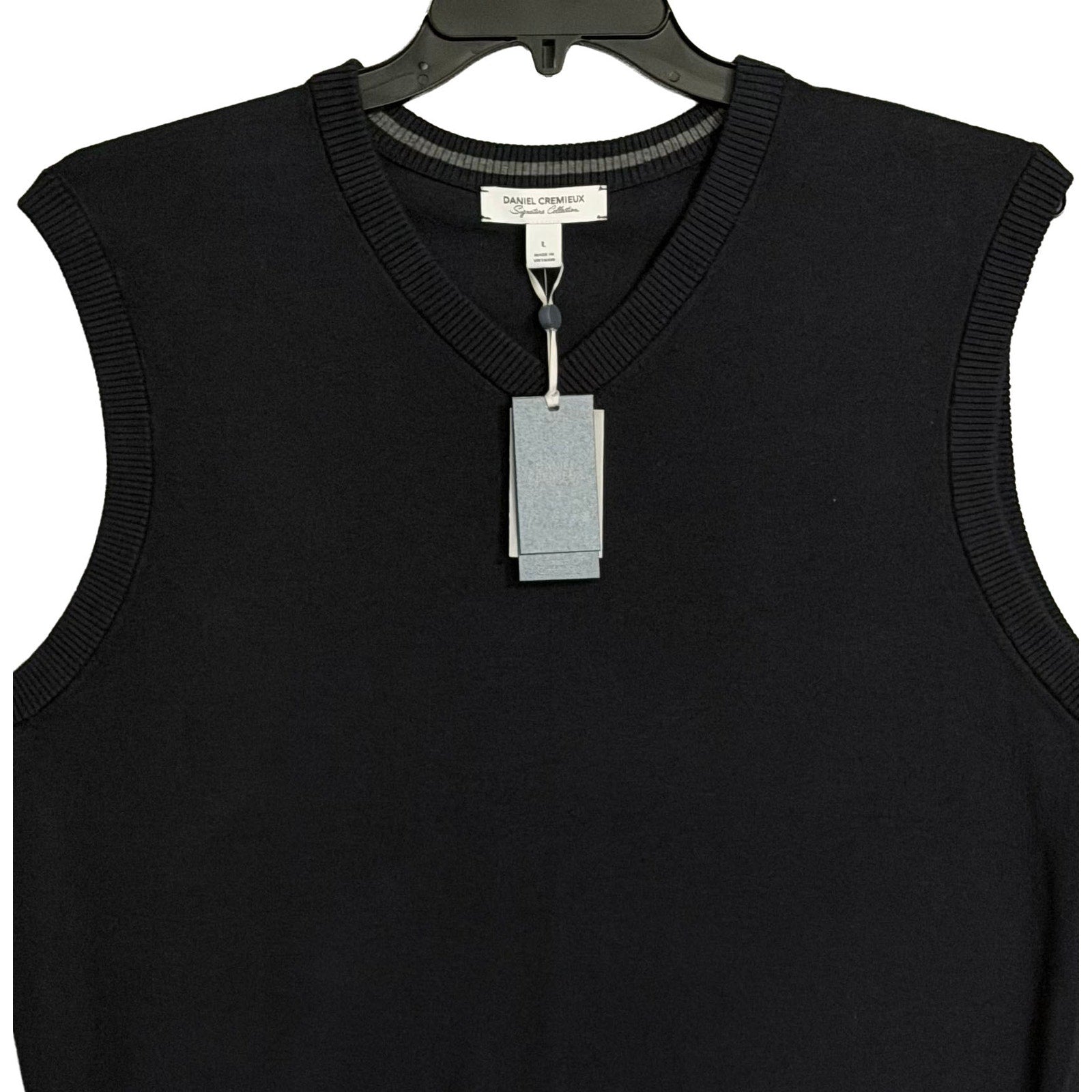 Daniel Cremieux Sweater Vest Men's Large Supima Cotton Cashmere Navy