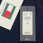 Tommy Hilfiger Tee Men's Large Long Sleeve Waffle-Knit Crew Neck Navy Blue