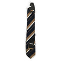 Boss Men's 100% Silk 3" Tie Black Brown White Stripe Made in Italy