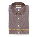 Roundtree & Yorke Shirt Men's 14.5 33 Slim Fit Cotton Dobby Red Houndstooth