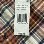 Johnnie-O Knick Performance Men's Medium Flannel Button-Down Shirt Pumpkin
