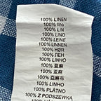 Michael Kors Men's Medium Classic Fit Linen Shirt Blue Check Long Sleeve