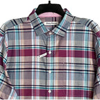 Tommy Bahama Men's Small "Lazlo Cheers Check" Shirt Silk Blend Stretch