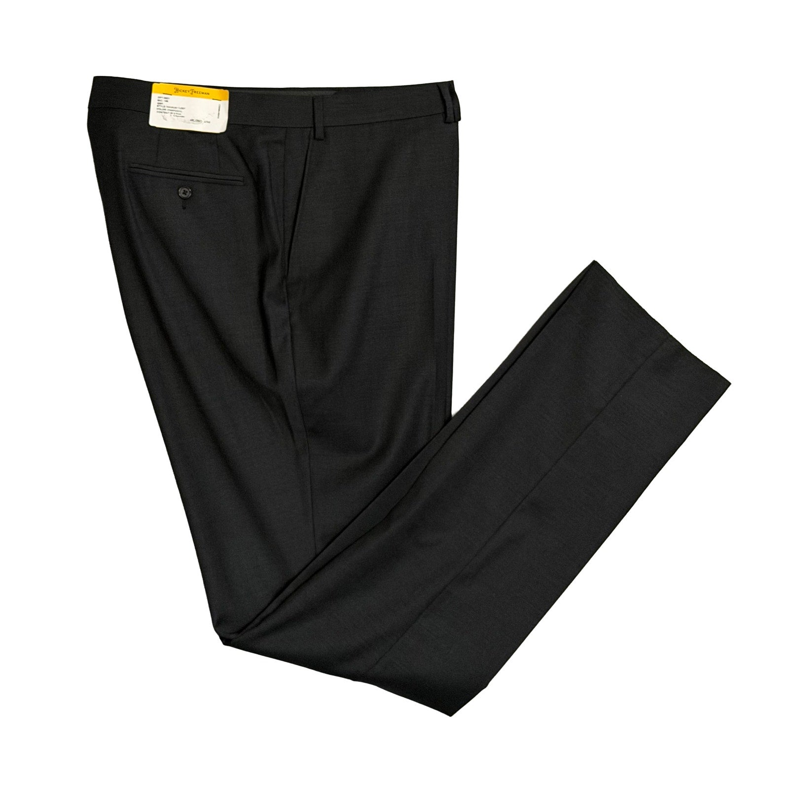 Hickey Freeman Suit Pant Men's 43W Classic Fit Stretch Wool Blend Charcoal
