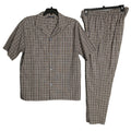 Hart Schaffner Marx Sleepwear Men's Large Pajama Set Brown Plaid