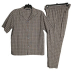 Hart Schaffner Marx Sleepwear Men's Large Pajama Set Brown Plaid