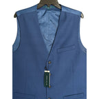 Perry Ellis Suit Vest Men's XXL Classic Fit V-Neck Stretch Fabric Lined Blue