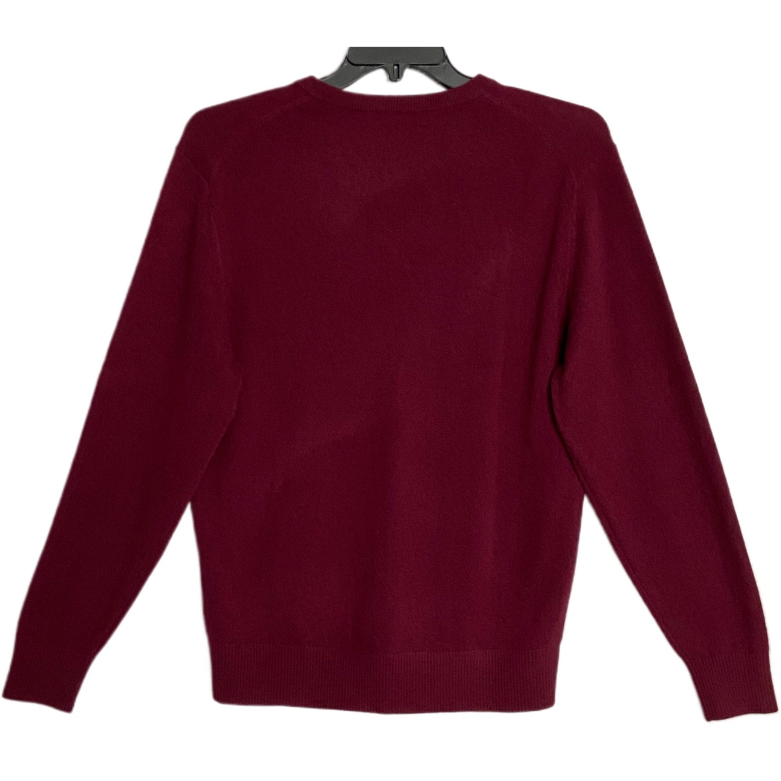 Daniel Cremieux V-Neck Sweater Men's Large Luxury Cashmere Burgundy