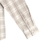 Alfani Dress Shirt Men's Small Button-Up Light Brown Window Pane Cotton