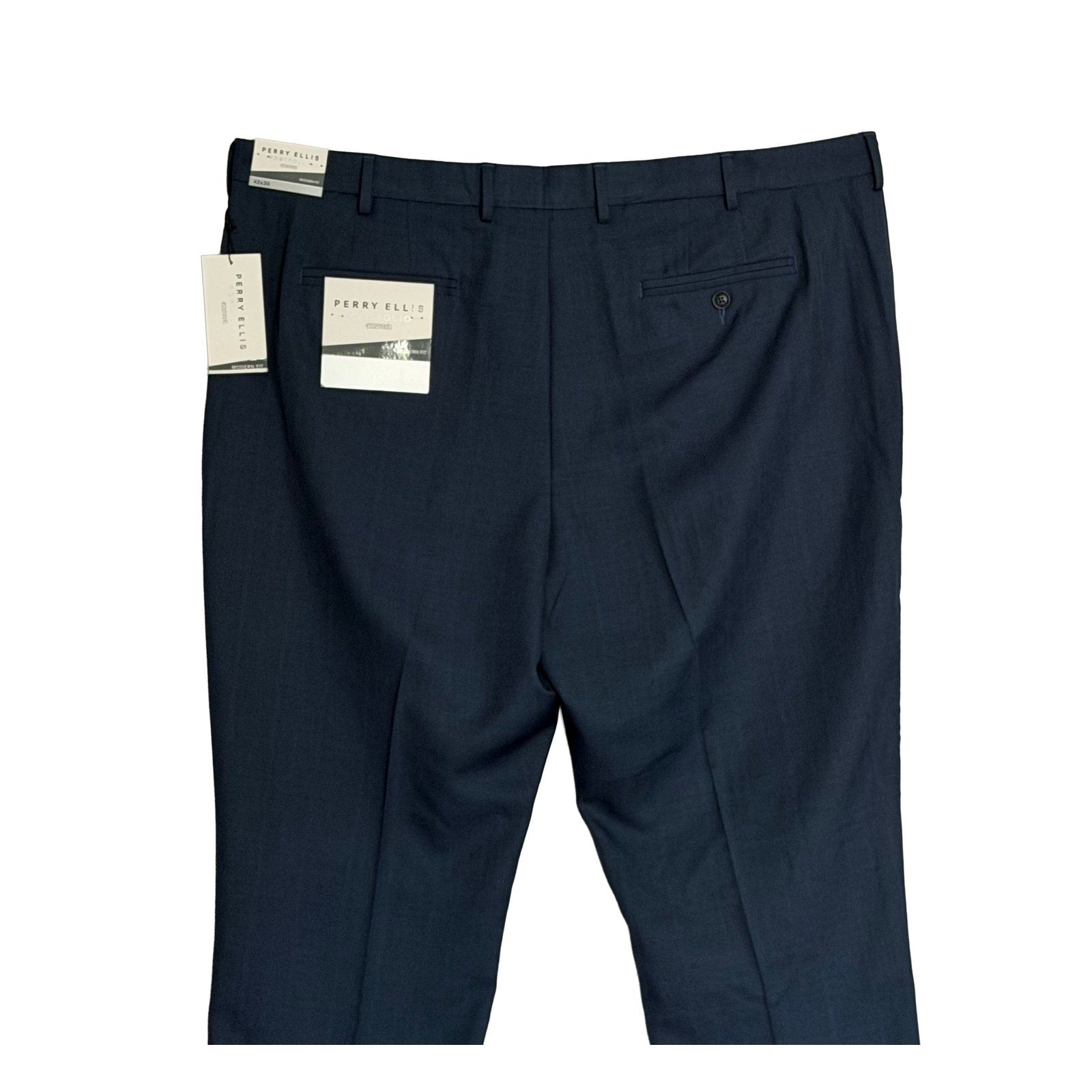 Perry Ellis Portfolio Pants Men's 42"x30" Dress Pants Modern Fit Indigo