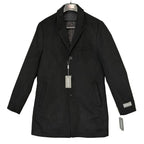 Michael Kors Hanover Overcoat Men's 38 Regular Slim Fit Wool Blend Black