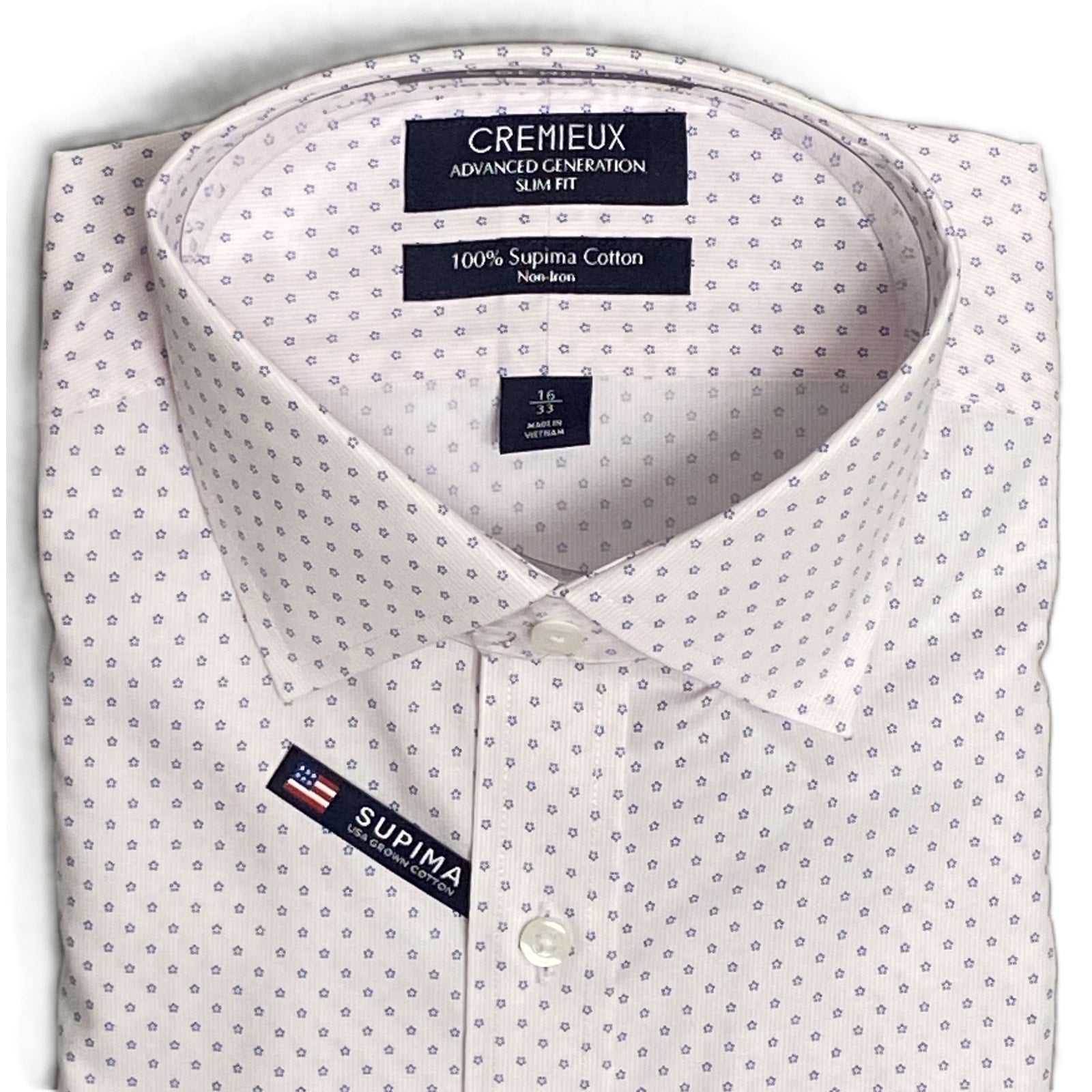 Daniel Cremieux Dress Shirt Men's 16-33 Slim Fit Supima Cotton Pink Star