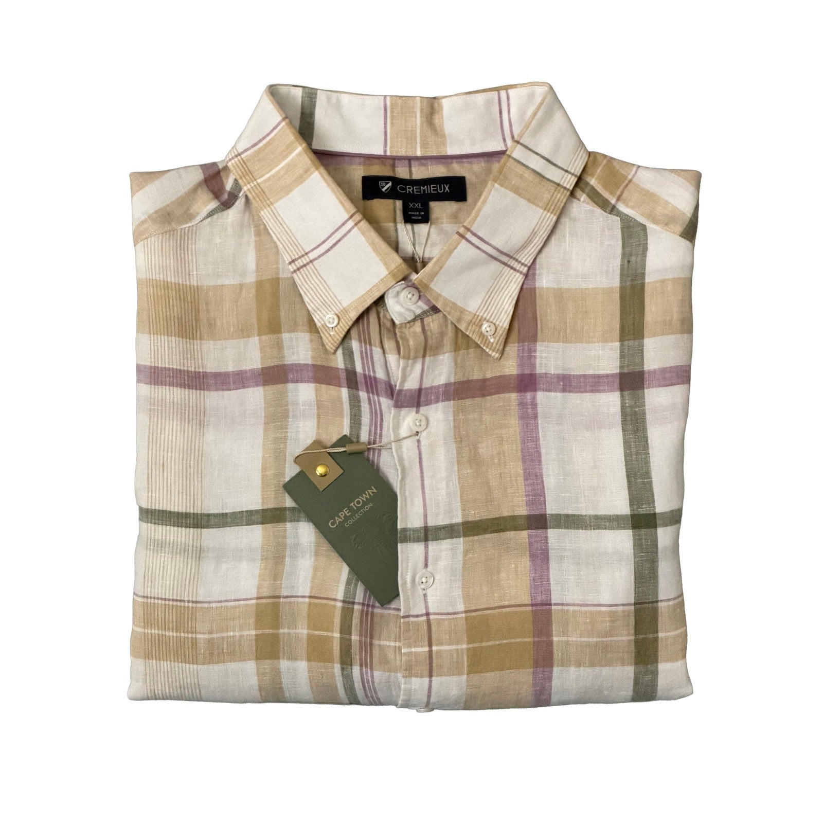 Daniel Cremieux Linen Shirt Men's XXL Cape Town Collection Multicolor Plaid