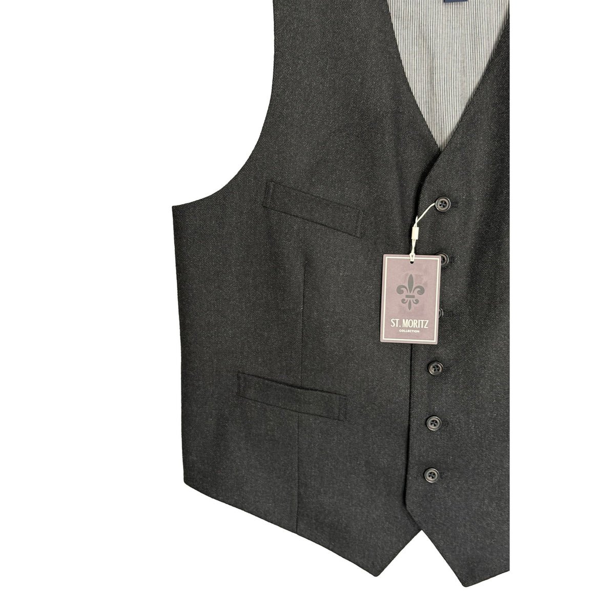 Daniel Cremieux Herringbone Vest Men's Large St. Moritz Wool Blend Charcoal