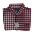 Mizzen+Main Men's XXL Trim Fit City Flannel Twill Shirt Wine Richard Plaid