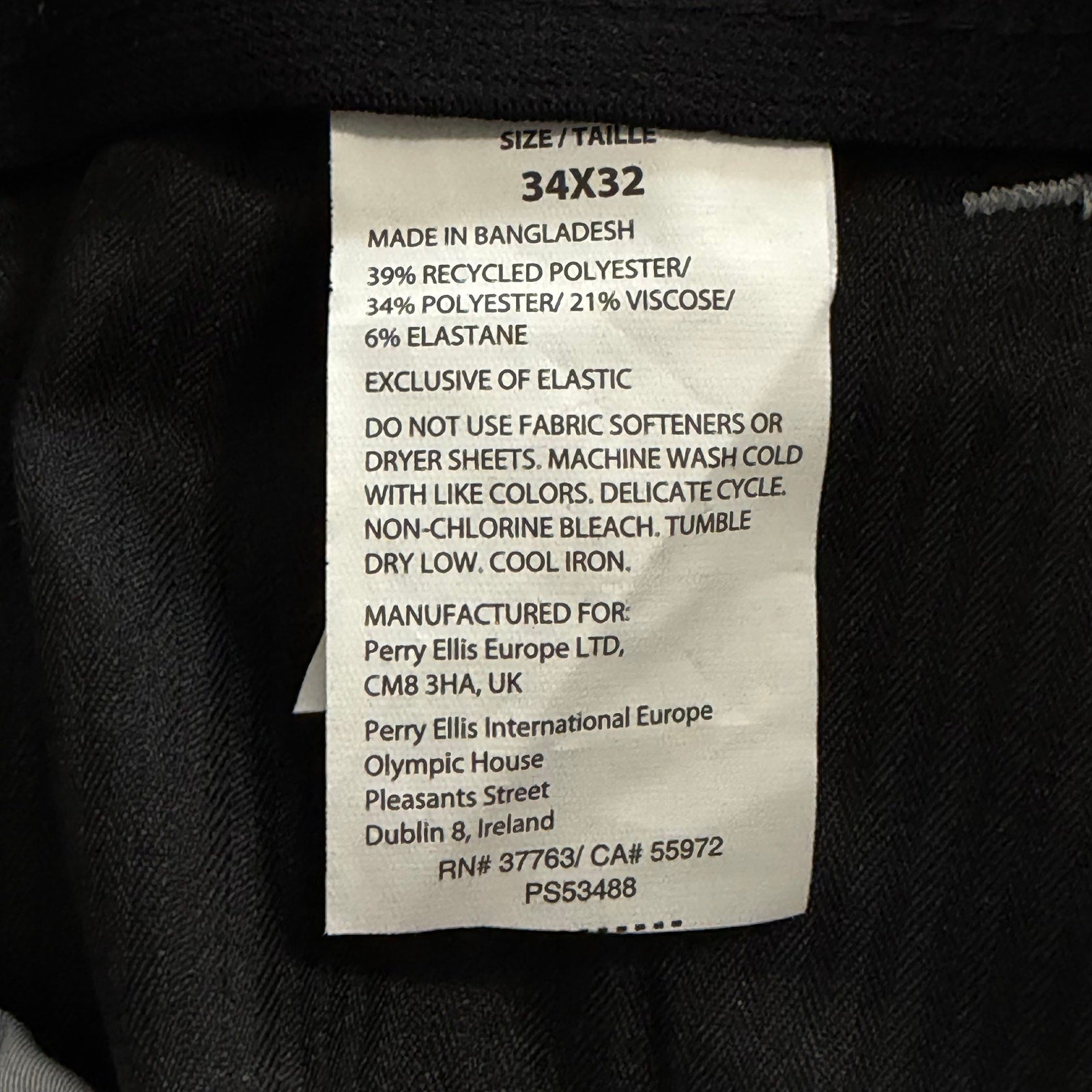 Perry Ellis Portfolio Pant Men's 34"x32" Modern Fit Dress Pant Chiseled Stone