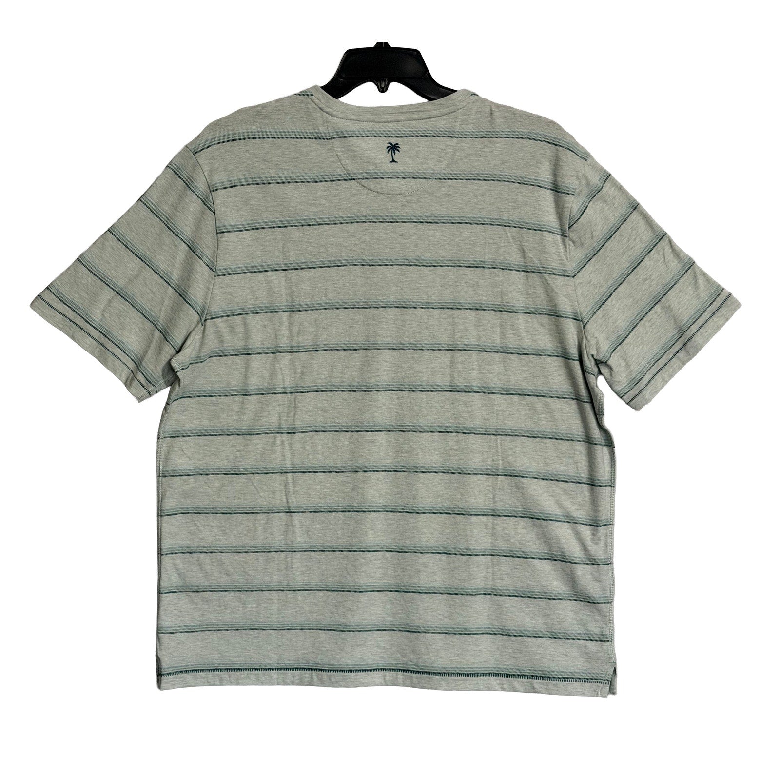 Tommy Bahama Henley Men's XL Short Sleeve "Soleil Stripe Henley" Overcast