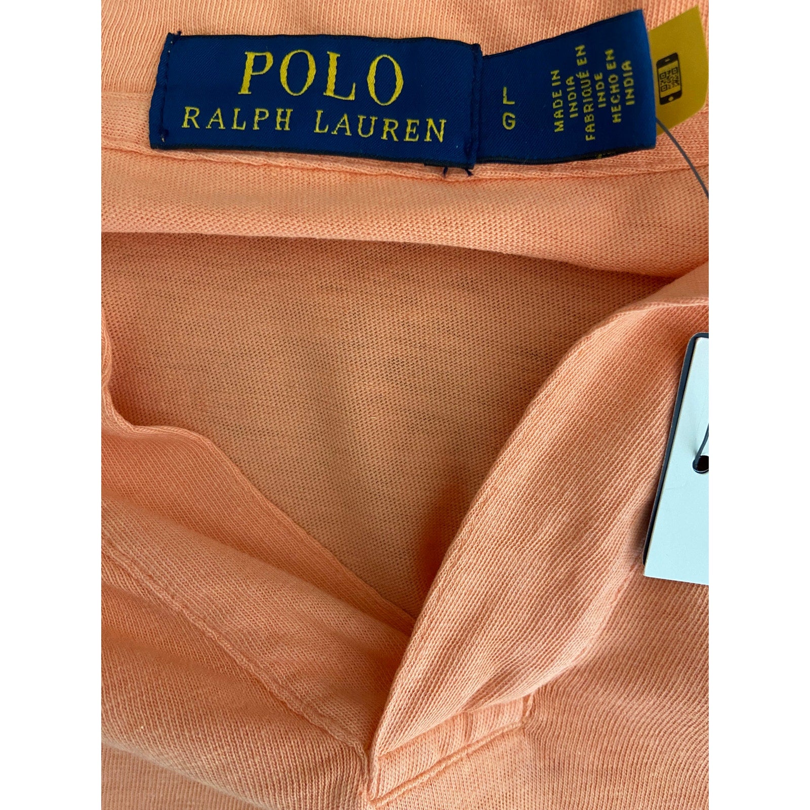 Polo Ralph Lauren Shirt Men's Large Buttonless Polo Cotton Linen Blend Pink