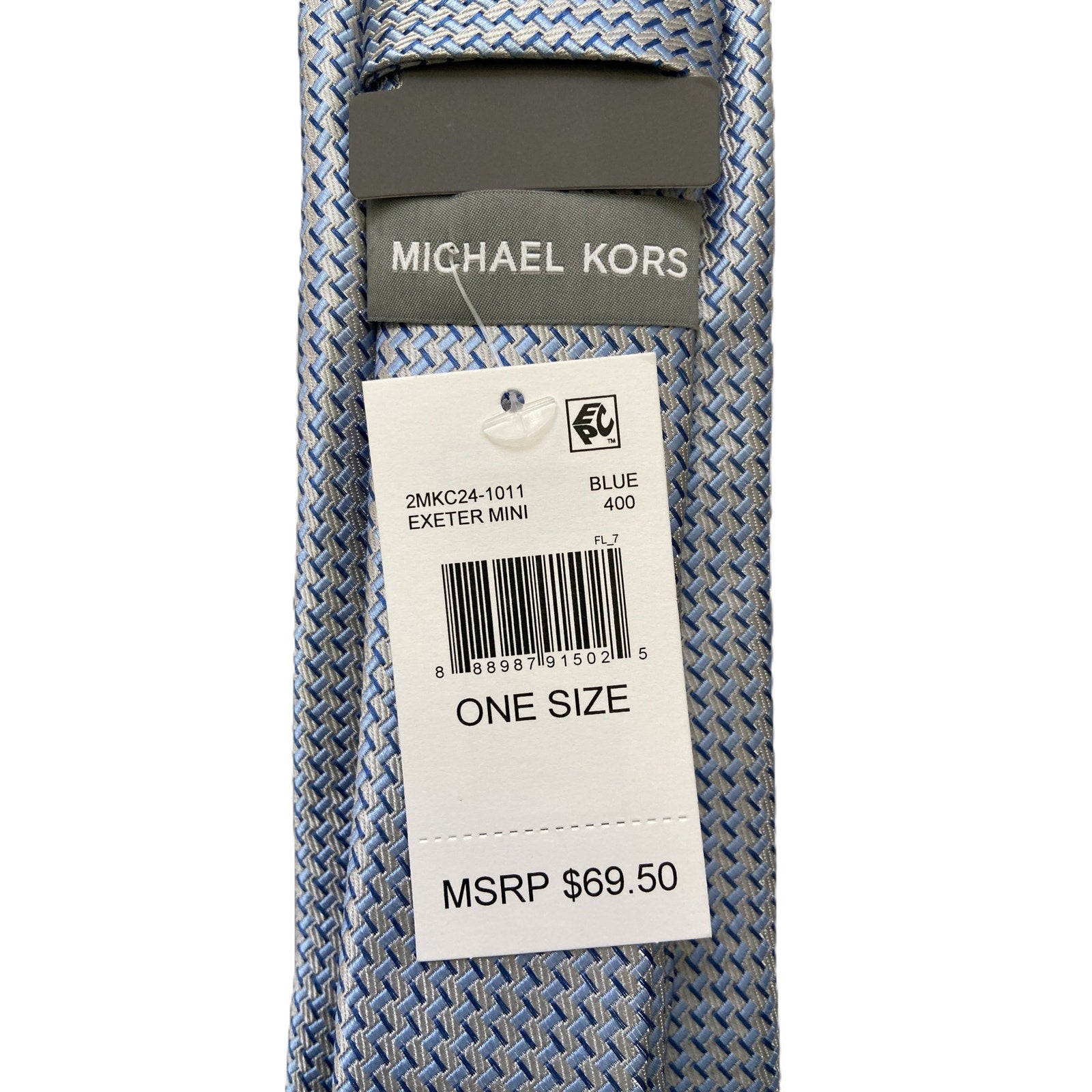 Michael Kors Necktie 3" Blue Exeter Mini Standard Length Silk Blend