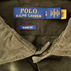 Polo Ralph Lauren Shirt Men's Large Corduroy Classic Fit Long Sleeve Olive
