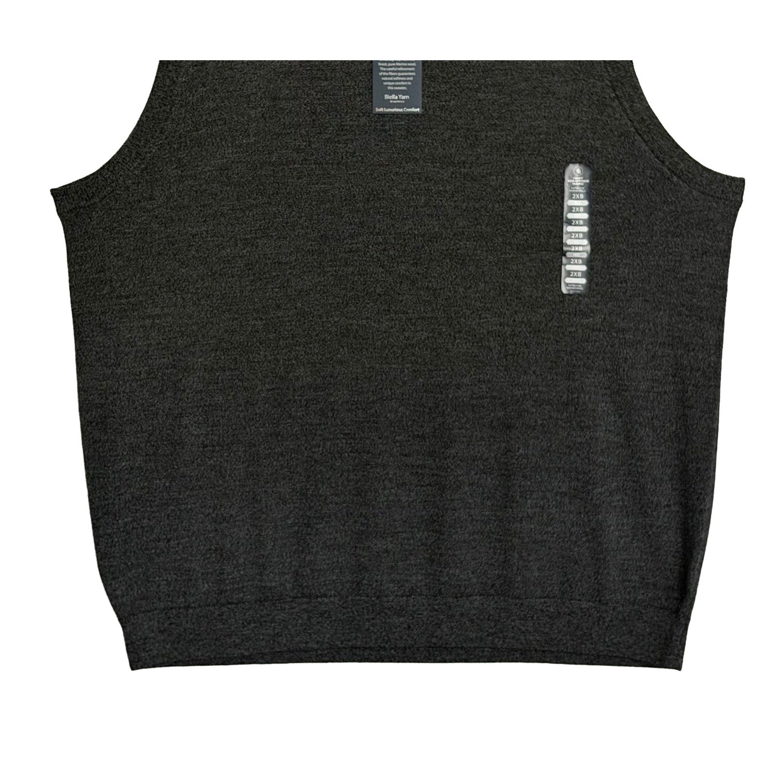 Hart Schaffner Marx Sweater Vest Men's 2XB Big & Tall Wool Charcoal Heather