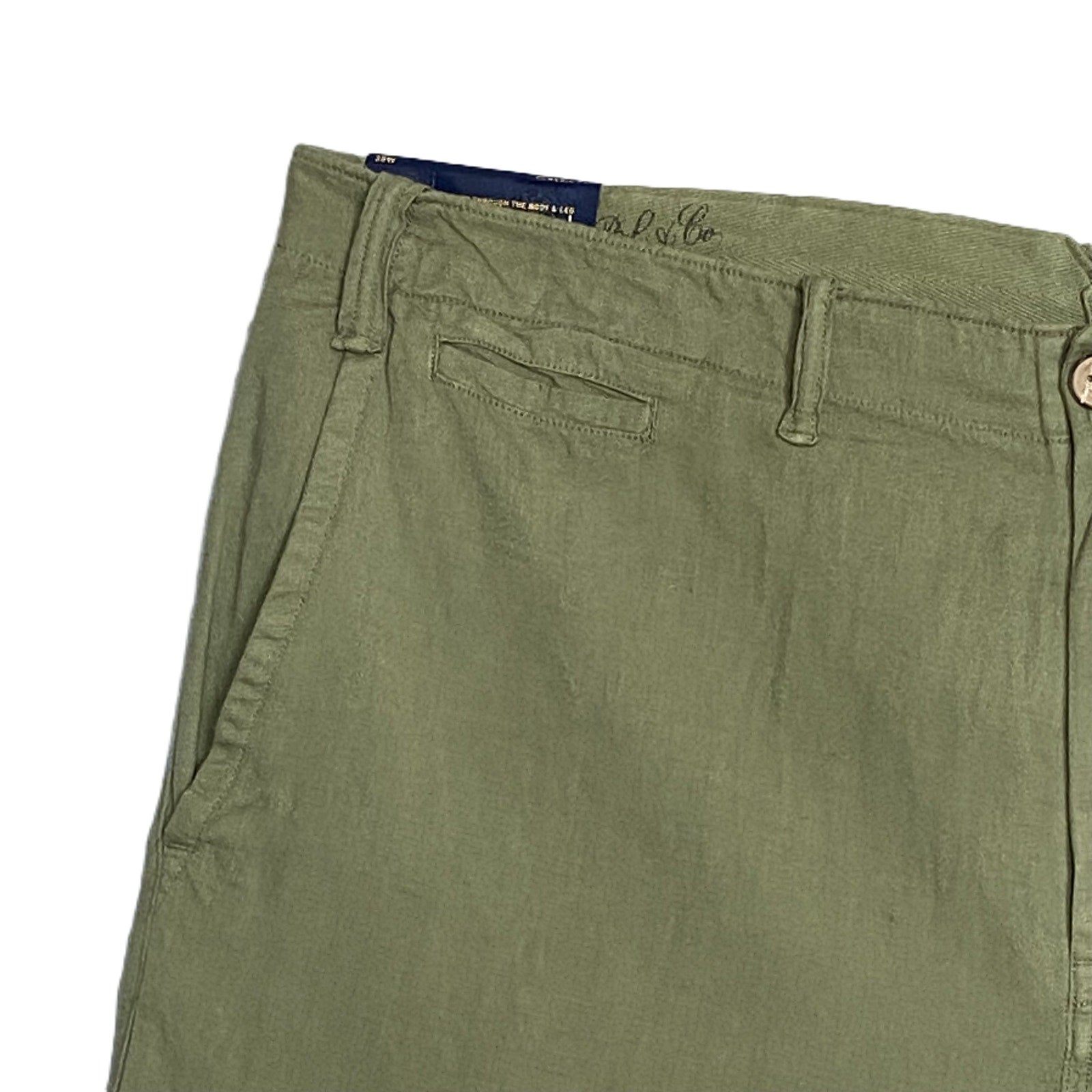 Polo Ralph Lauren Shorts Men's 38W Classic Fit Linen Blend Flat Front Green