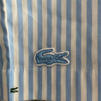 Lacoste Sleepwear Men's Large Poplin Pajama Shirt Cotton Blue Pinstripe