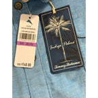 Tommy Bahama Casual Shirt Men's XXL Coastline Cord Heather Bay Raincloud