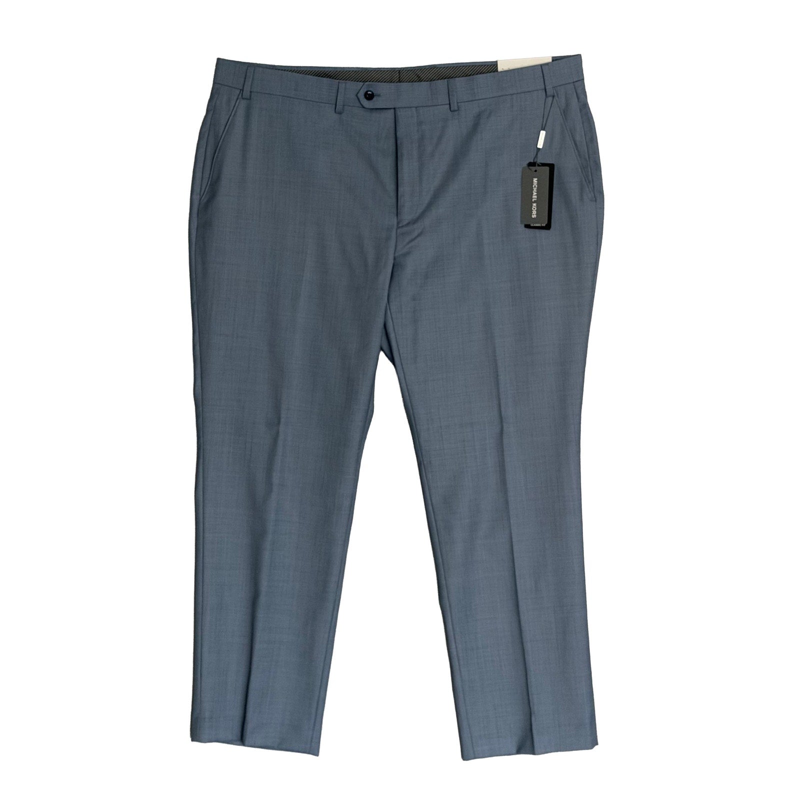 Michael Kors Dress Pant Men's 42"x30" Classic Fit Stretch Wool Blend Lt Blue