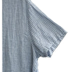 Michael Kors Shirt Men's XXL Classic Fit Linen Short Sleeve Blue Pinstripe