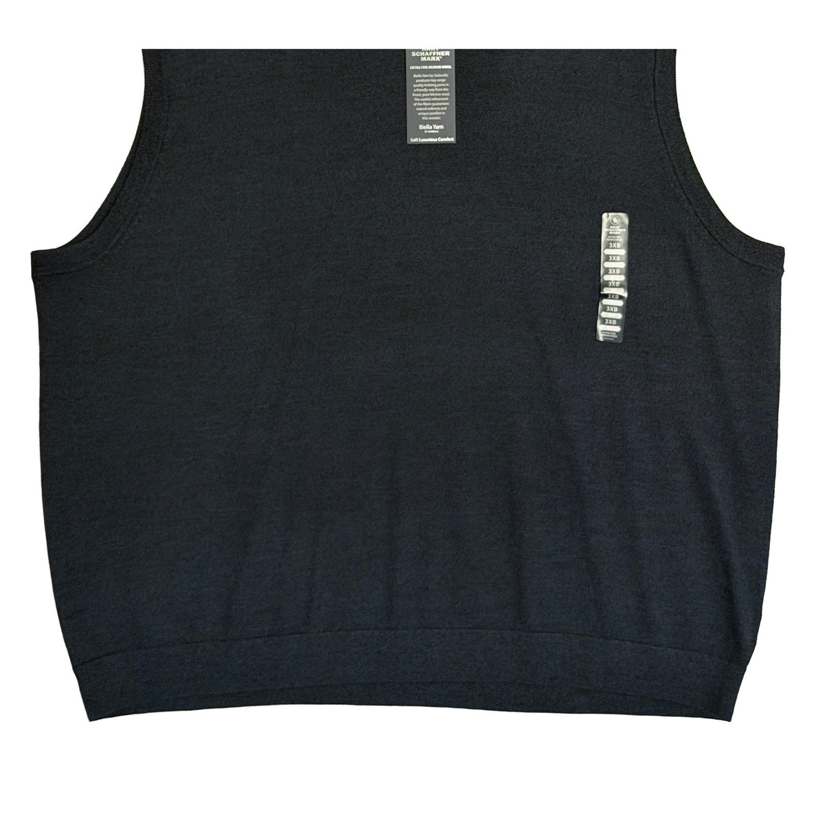 Hart Schaffner Marx Sweater Vest Men's 3XB Big & Tall Wool Navy Heather NWT