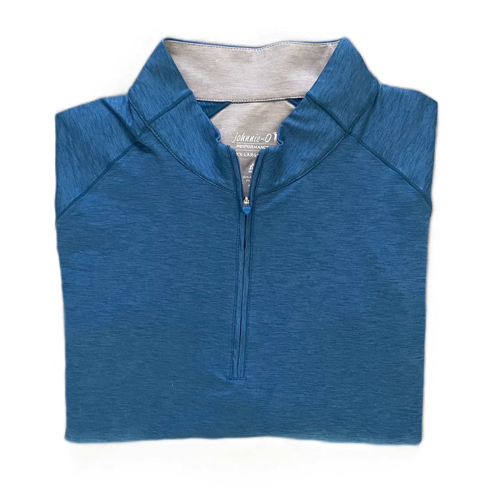 Johnnie-O Quarter-Zip Pullover Men's XXL Lightweight Stretch Barrels Blue