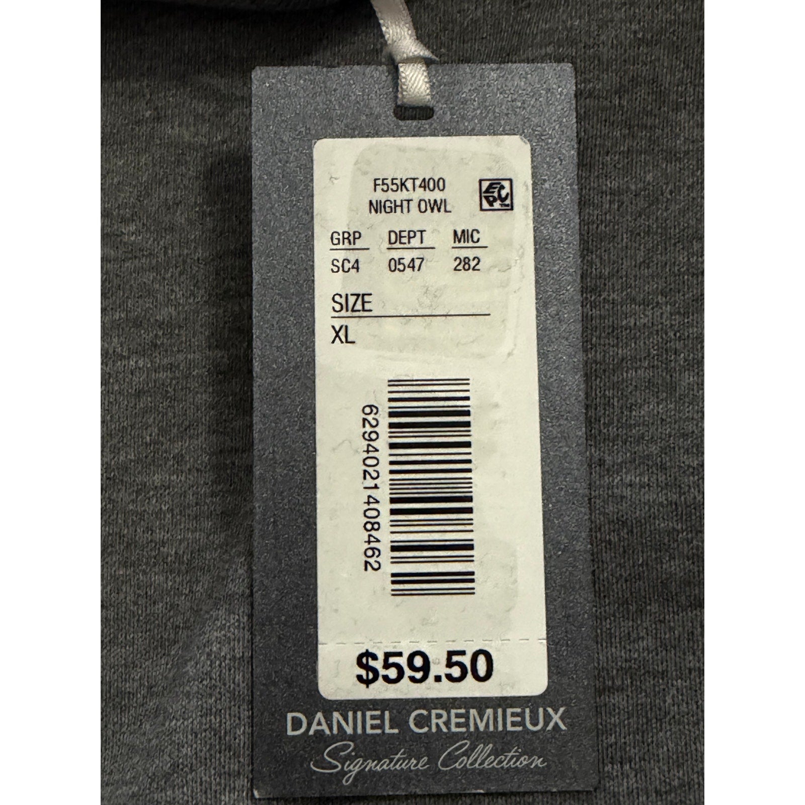 Daniel Cremieux Turtleneck Shirt Signature Solid Interlock Men's XL Grey