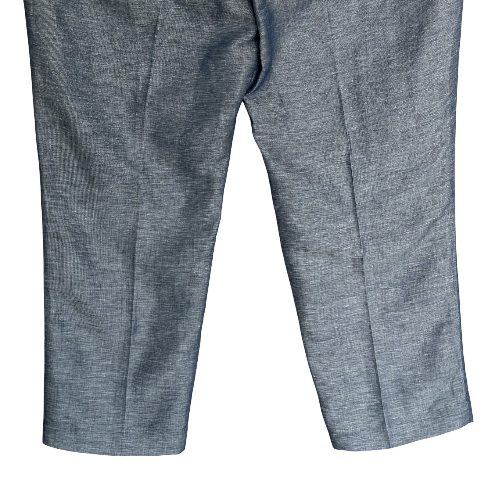Perry Ellis Portfolio Pants Men's 42"x30" Modern Fit Linen Blend Blueprint