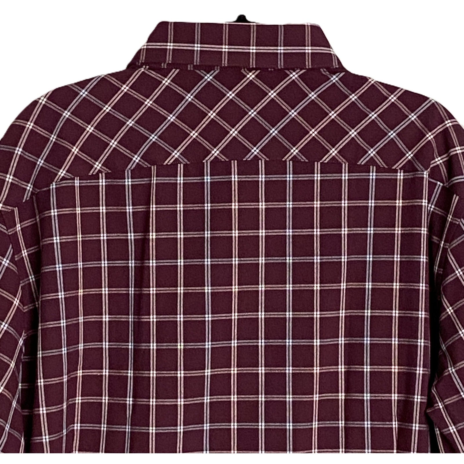 Mizzen+Main Men's XXL Trim Fit City Flannel Twill Shirt Wine Richard Plaid