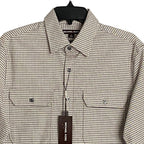 Michael Kors Shirt Men's Small Button-Up Shirt Slim Fit Dual Pockets Khaki