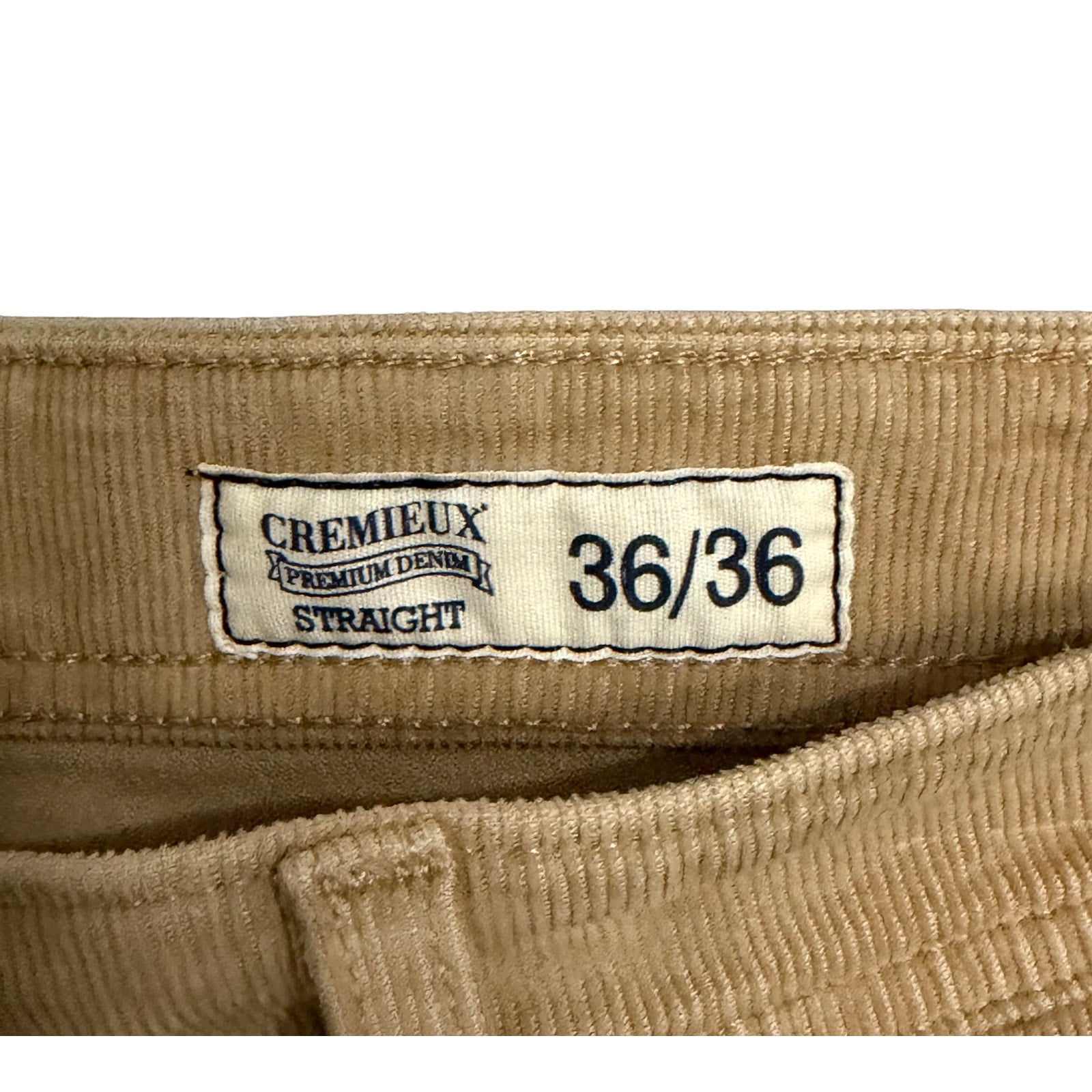 Daniel Cremieux Corduroy Pants Men's 36"x36" Straight Fit Stretch Wheat