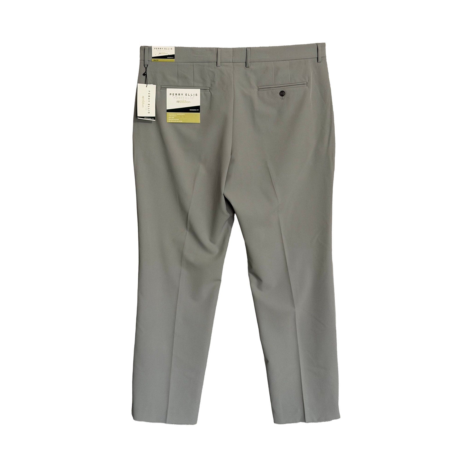 Perry Ellis Portfolio Pants Men's 38x32 Modern Fit Dress Pant Chiseled Stone